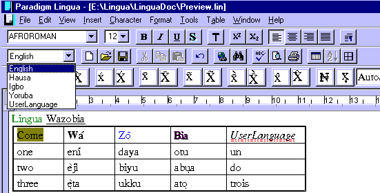 Paradigm Lingua Screenshot